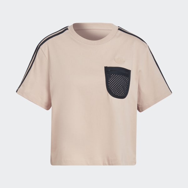 Beige Cropped Tee WU174