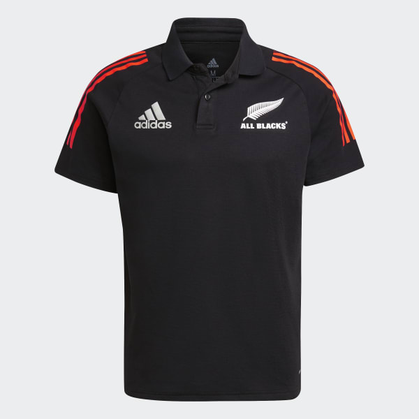 Black All Blacks Primeblue Rugby Polo Shirt IXS06