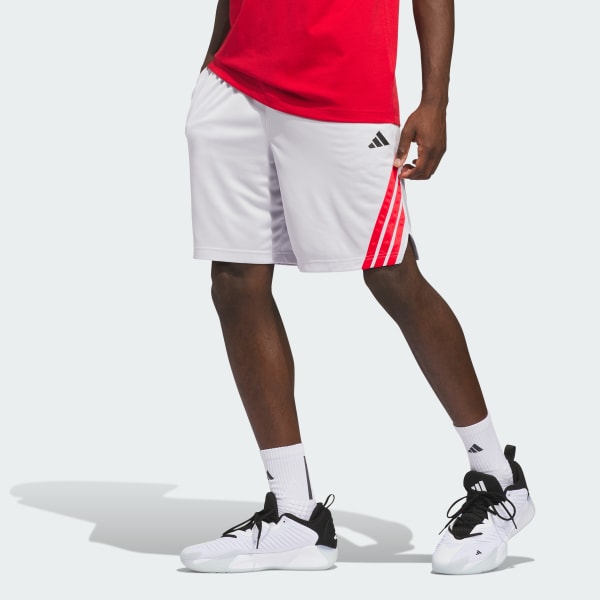 Cinza Shorts de basquete Legends Três Listras