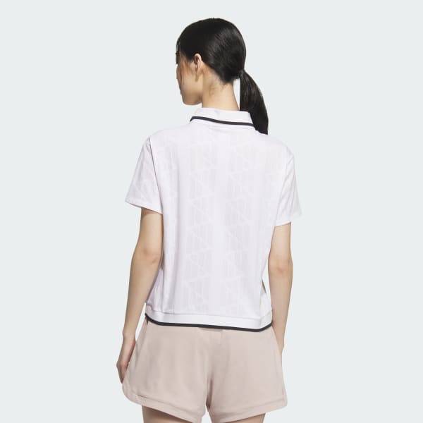 White Badge of Sport Jacquard Logo Short Sleeve Polo Shirt