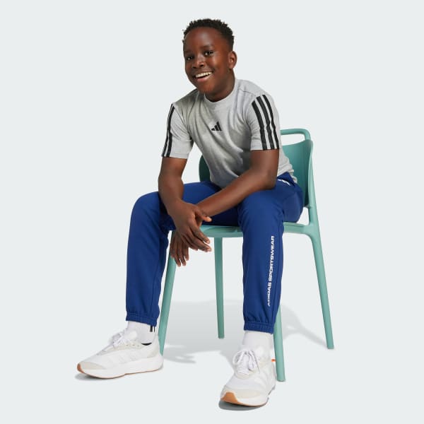 Azul Pantalón de felpa con eslogan adidas