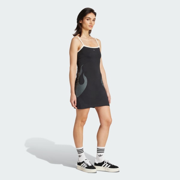 Black Flames Tank Dress