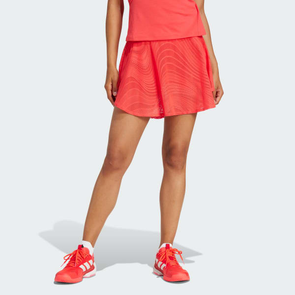 สีแดง กระโปรงเทนนิสพิมพ์ลาย Pro Climacool+