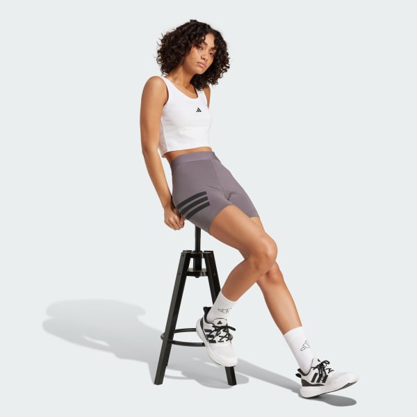 Grey Future Icons 3-Stripes Biker Shorts
