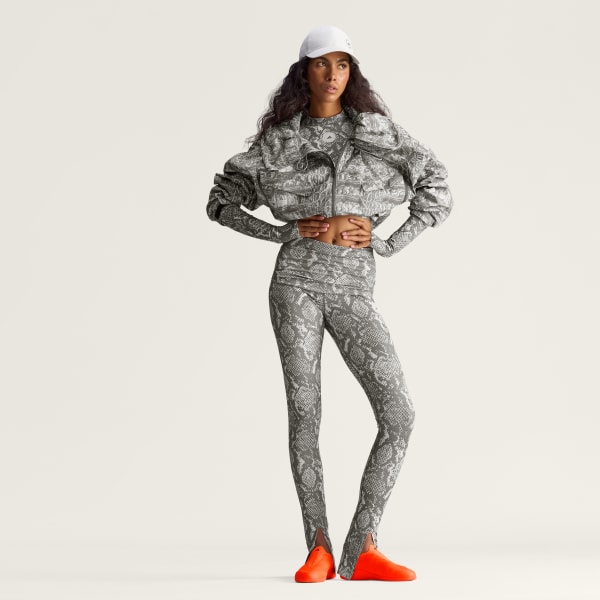 Beige Adidas By Stella McCartney Training Rolltop Splitcuff Leggings Printed