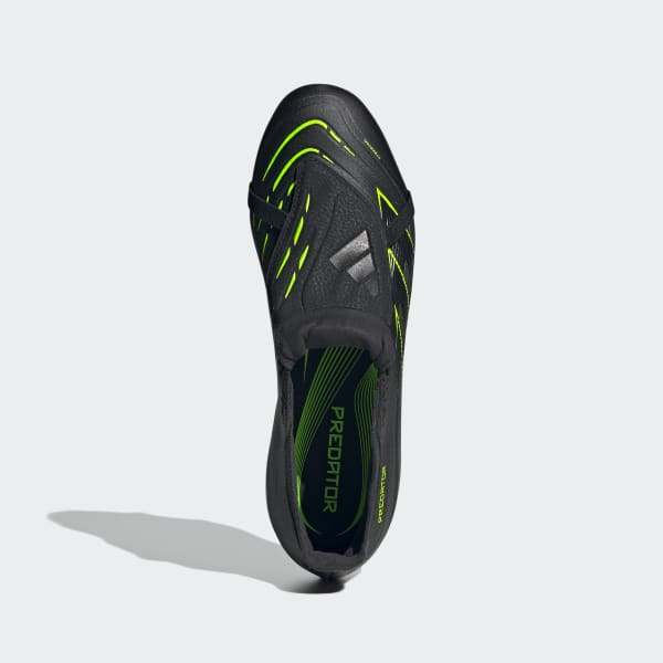 Negro Zapatos de fútbol Predator League con lengüeta plegable para terreno firme/multiterreno