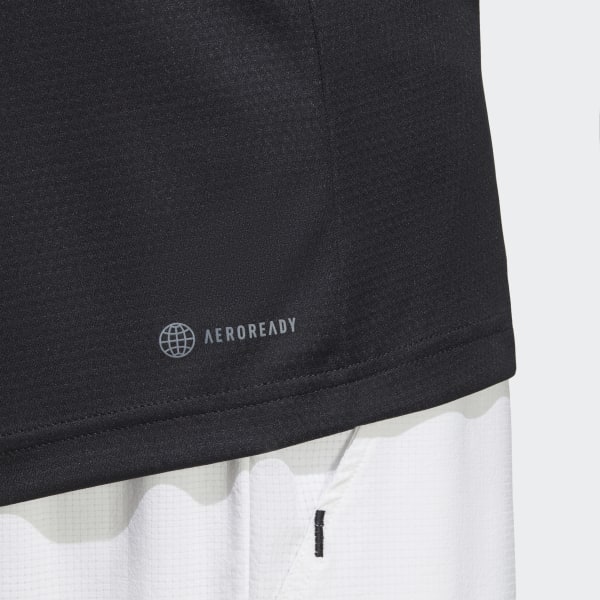 Noir T-shirt raglan de tennis Melbourne Ergo HEAT.RDY