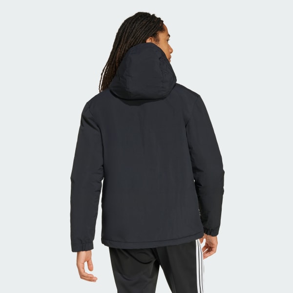 Black Climawarm 3-Stripes Insulated Hooded Jacket