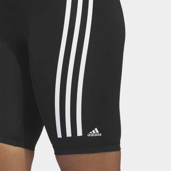 adidas Optime Trainicons 3-Stripes Bike Short Leggings - Black