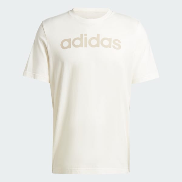 White Essentials Single Jersey Linear Embroidered Logo Tee