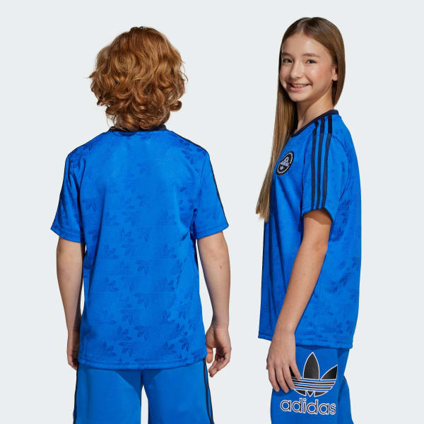 Azul Camiseta Futebol Infantil