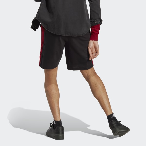 Black Essentials Single Jersey 3-Stripes Shorts