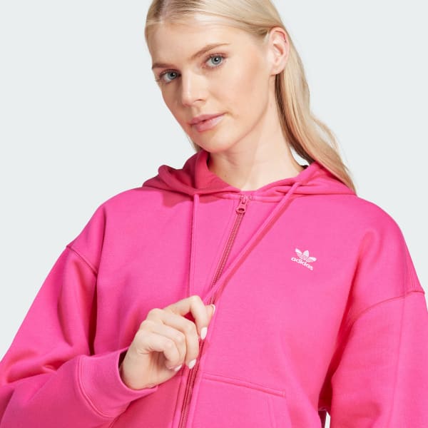 Adidas pink zip up hoodie sale