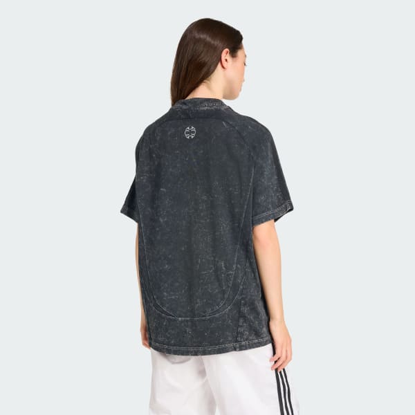 Negro Camiseta Adilenium Season 4 Teamgeist Washed Rhinestone