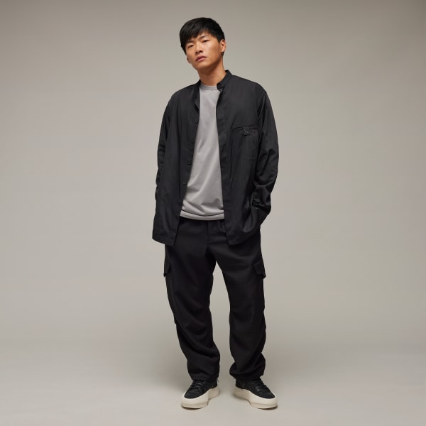 Black Y-3 스포츠 유니폼 스트레이트 레그 팬츠