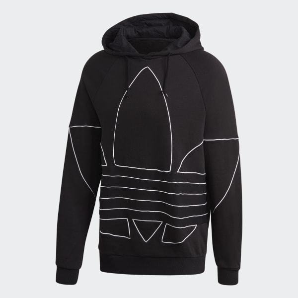 adidas originals outline central logo hoodie in black