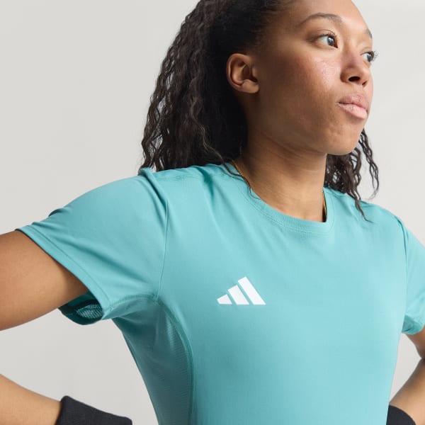 Turquoise Adizero Essentials Running Tee