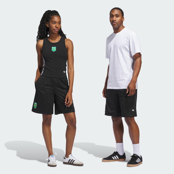 สีดำ กางเกงสเกตบอร์ดขาสั้น Brasil