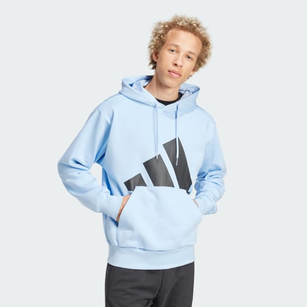 Blue Essentials Big Logo Fleece Hoodie