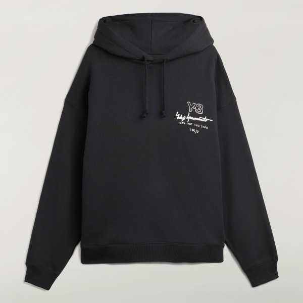 パーカー・フーディ Y-3 FW25 Black cotton oversize sweatshirt (KB2604 BLACK) adidas Y-3 Graphic FT Hoodie - Black | Free Shipping with