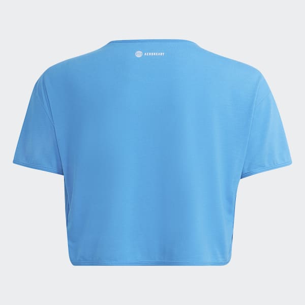Azul Camiseta AEROREADY Power Training Cropped Logo