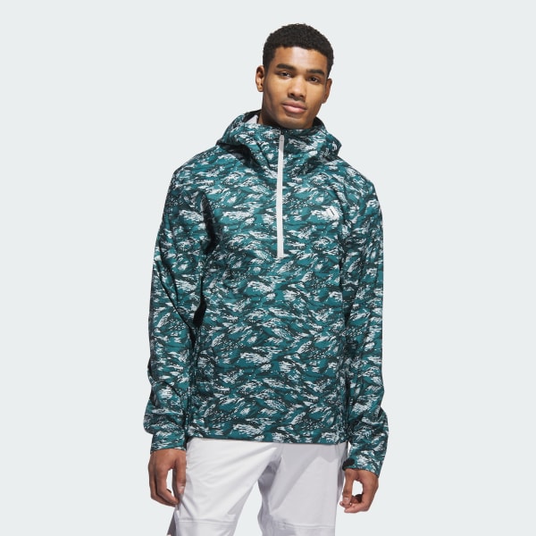 adidas Ultimate365 Tour CLIMAPROOF+ Anorak Jacket - Green | Free