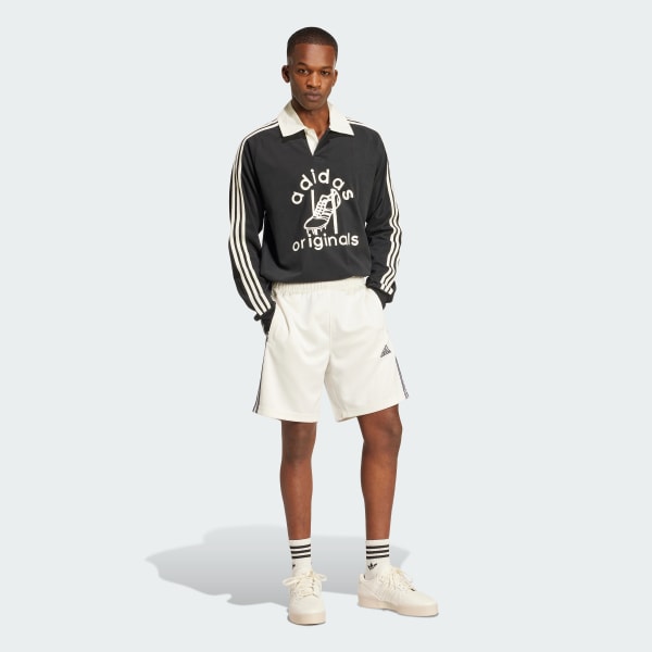 White Mesh Stripe Shorts