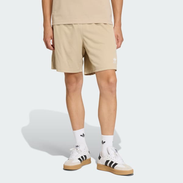 Beige TREFOIL ESSENTIALS SHORTS I MESH