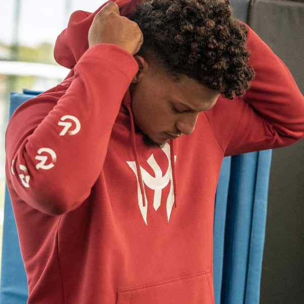 adidas Mahomes Hoodie - Red, Men's Training