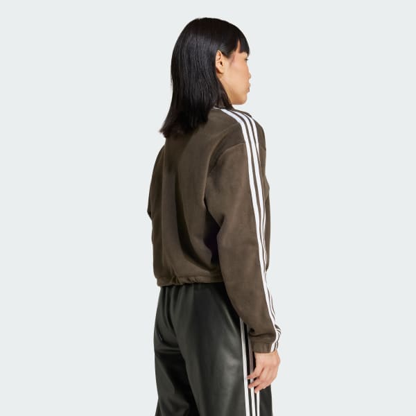 Green Polar Fleece 1/2 Zip Loose Sweatshirt
