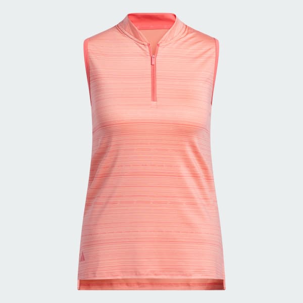 Red Ultimate365 Stripe Sleeveless Polo Shirt