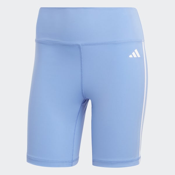 blauw Training Essentials 3-Stripes High-Waisted Korte Legging