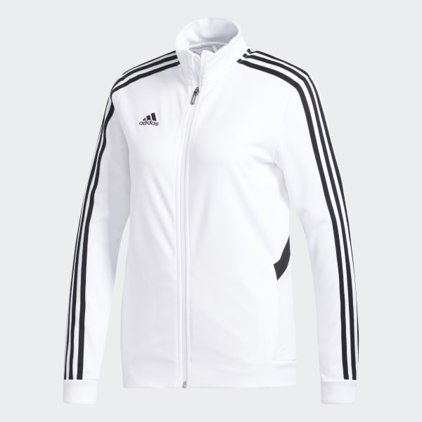 adidas track jacket white and black