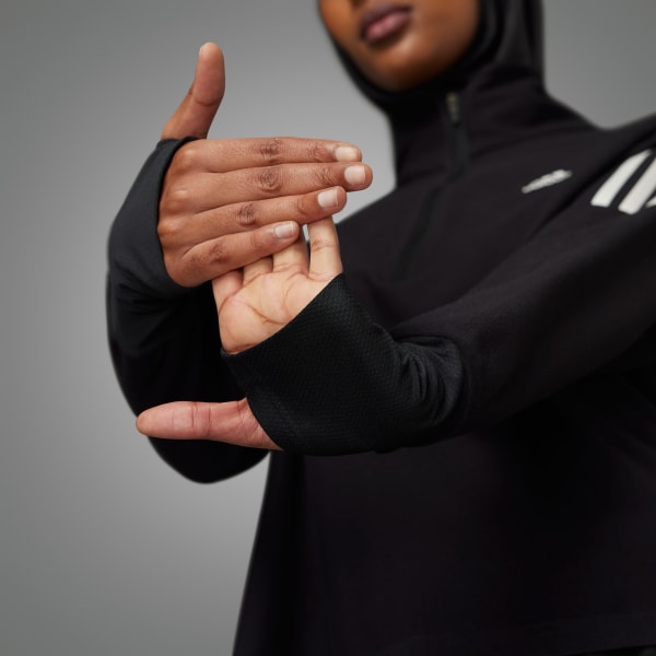 Svart Own the Run Running 1/2 Zip Sweatshirt