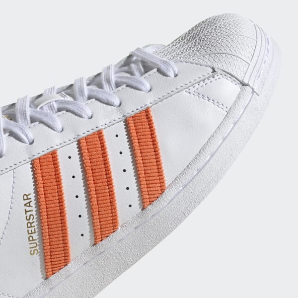 adidas Superstar White/Orange Men's Shoe - Hibbett