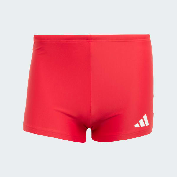 Rouge Boxer de natation 3 bandes 5 cm