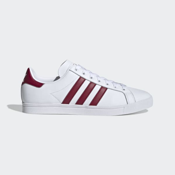 burgundy and white adidas shoes