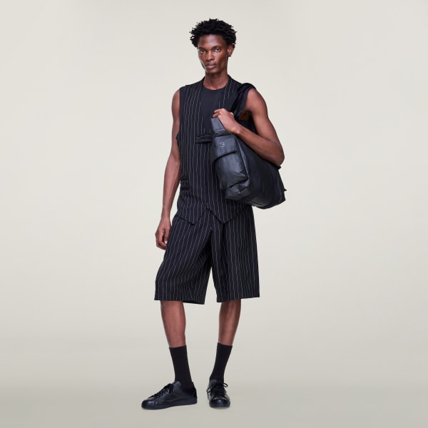 Negro CHALECO Y-3 SPORT UNIFORM AJUSTADO DE FINAS RAYAS