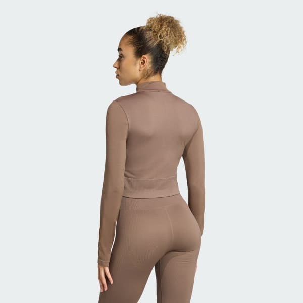 Marron Veste d'entraînement maille zip intégral Essentials