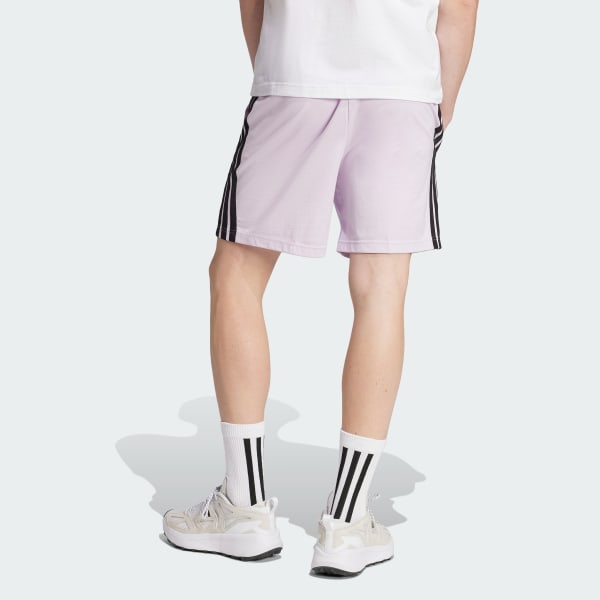 สีม่วง กางเกงขาสั้นผ้าซิงเกิลเจอร์ซีย์ Essentials 3-Stripes 7 นิ้ว