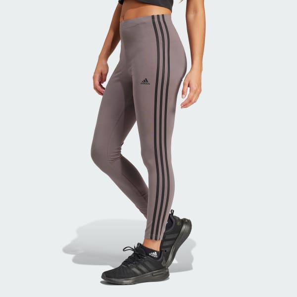 Brown Essentials 3-Stripes High-Waisted Single Jersey Leggings