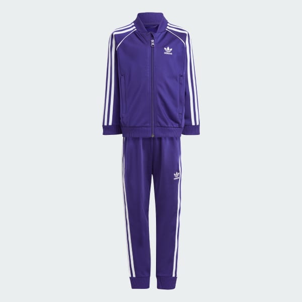 Purple and white adidas tracksuit clearance