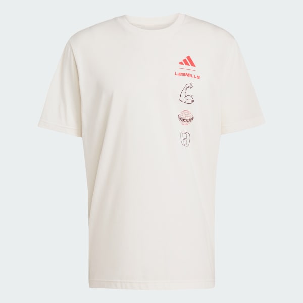 สีขาว เสื้อยืดพิมพ์ลาย Les Mills Fitter Planet