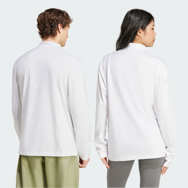 White adiClub Long Sleeve Zip Jersey