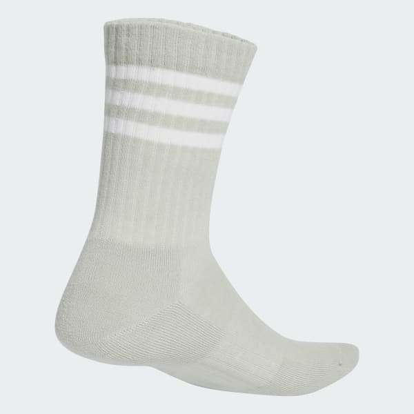 Weiss 3-Streifen Cushioned Crew Socken, 3 Paar