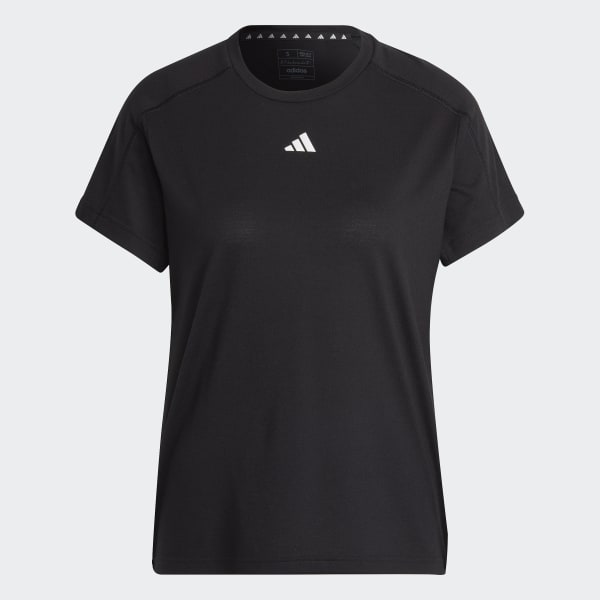 Negro Polera AEROREADY Train Essentials Minimal Branding Cuello Redondo