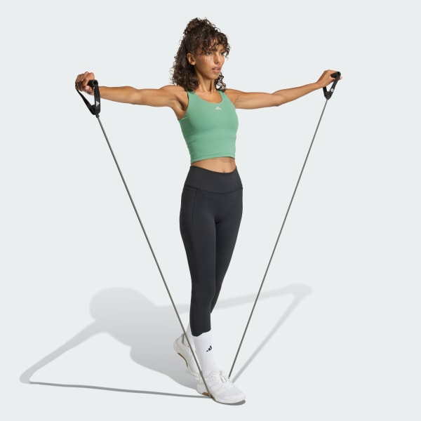 Verde Playera Sin Mangas Studio All Me 3 Franjas Soporte Medio