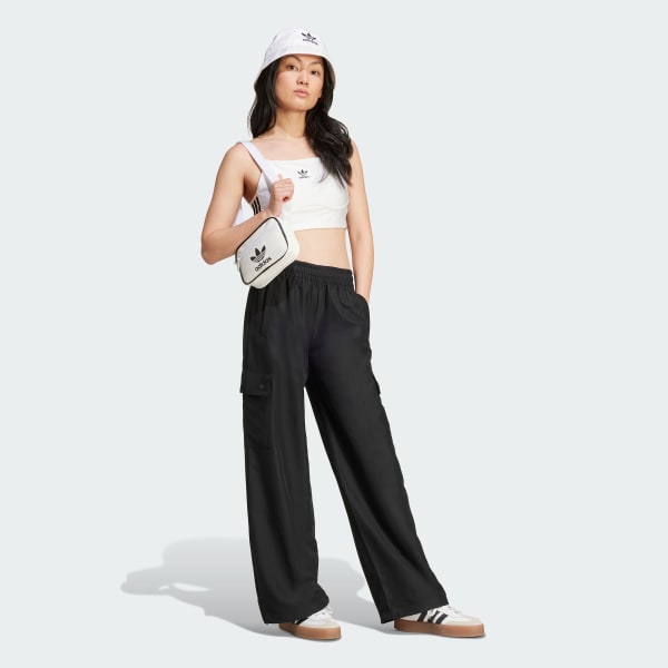 Negro Pantalón Cargo Essentials Tejido