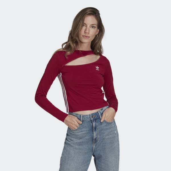 Red Centre Stage Cutout Top