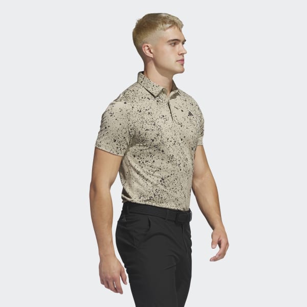 Beige Jacquard Golf Polo Shirt